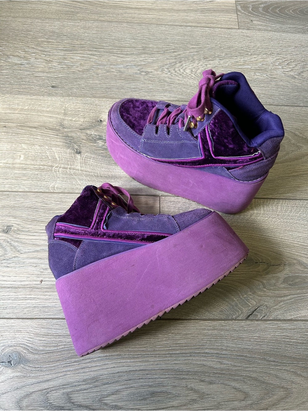 YRU Qozmo Hi 2 Purple Mega Platform Sneaker Size 6/37/23